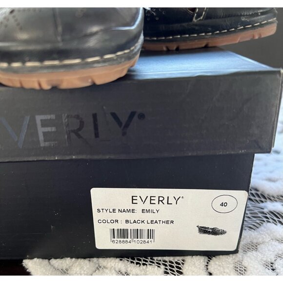 Everly Size 40 Ladies Black Leather Flats - Picture 5 of 5